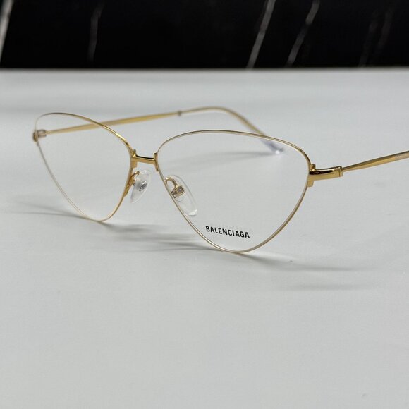 NEW BALENCIAGA BB0015O 003 CAT EYE GOLD WOMEN EYEGLASSES BALENCIAGA - Picture 7 of 10
